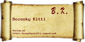 Bozsoky Kitti névjegykártya