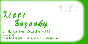 kitti bozsoky business card